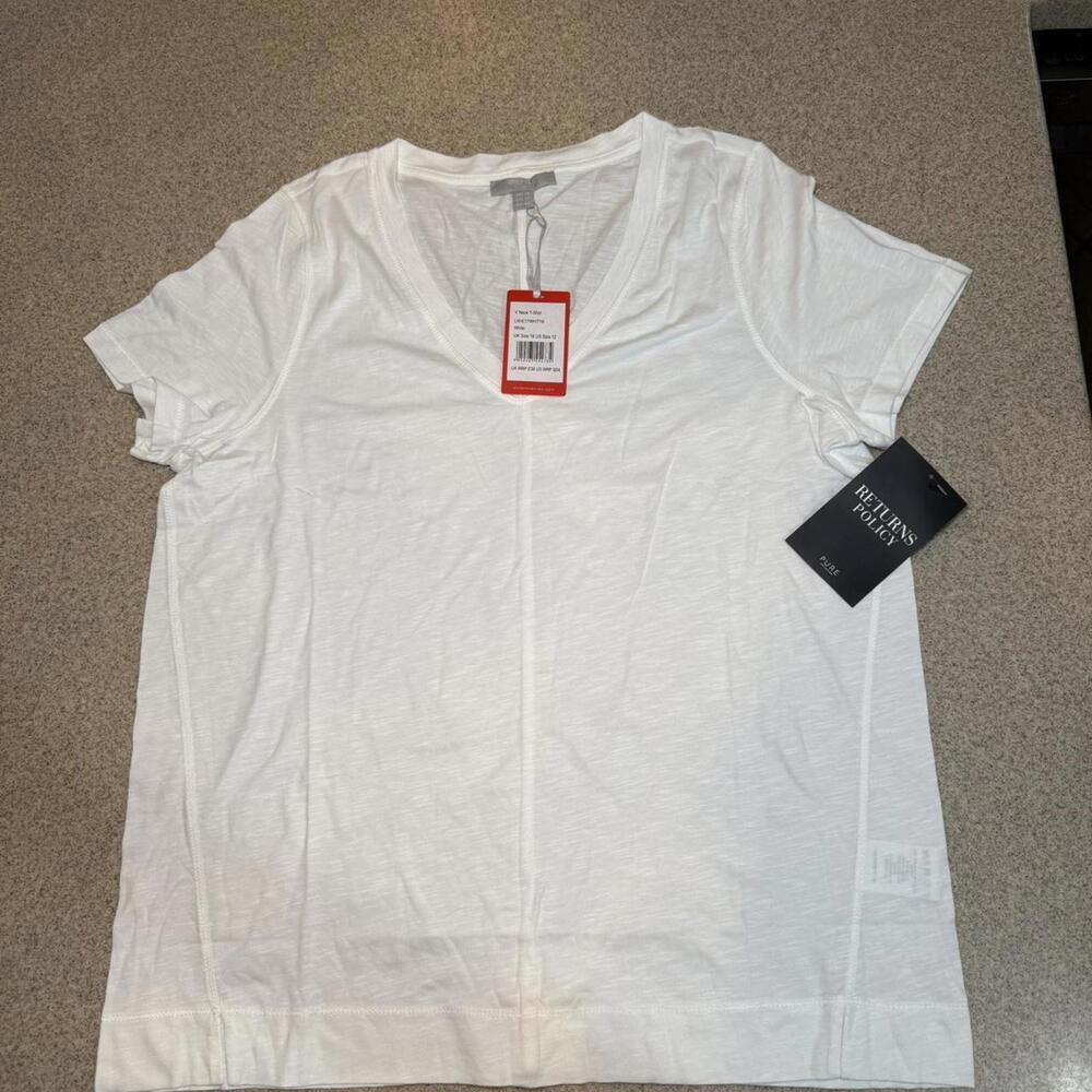 New with tags Pure Collection white V neck tee.